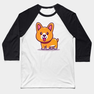 Cute Corgi Smiling Baseball T-Shirt